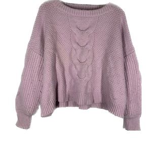 J. Crew Lavender Cable Knit Sweater